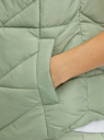 Жилет стеганый с капюшоном oodji для женщины (зеленый), 19400016-3B/48931/6201N