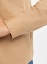 Рубашка хлопковая с нагрудными карманами oodji для женщины (бежевый), 13K11043/49387/3300N
