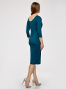 Платье облегающее с вырезом-лодочкой oodji для женщины (синий), 14017001/42376/6C01N