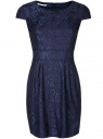 Платье трикотажное кружевное oodji для женщины (синий), 14001154-2/42644/7900N
