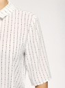 Блузка прямого силуэта с завязками на воротнике oodji для Женщина (белый), 11411197/36215/1229O