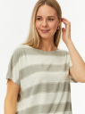 Футболка в полоску с люрексом oodji для Женщины (белый) Футболка в полоску с люрексом oodji для Женщины (белый), 14708057/50967/1220S