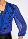 Блузка шифоновая с воланами oodji для Женщины (синий), 21400397/15036/7500N