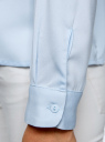 Блузка свободного силуэта с завязками oodji для Женщины (синий), 11411172/38580/7029B