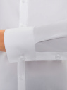 Рубашка хлопковая с украшением на воротнике oodji для женщины (белый), 11411113/26357/1000N