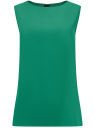 Топ прямого силуэта с круглым вырезом oodji для женщины (зеленый), 14911014/48728/6E00N