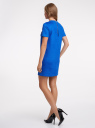 Платье из искусственной замши с коротким рукавом oodji для Женщины (синий), 18L01003/49910/7500N