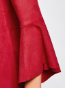 Платье из искусственной замши с воланами oodji для женщины (красный), 18L11002/46453/4901N