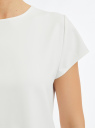 Блузка прямого силуэта с коротким рукавом oodji для женщины (белый), 11411138-4B/51191/1200N