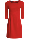 Платье трикотажное с рукавом 3/4 oodji для женщины (красный), 24001048-1/16564/4500N