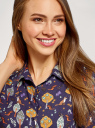 Блузка вискозная с короткими рукавами oodji для Женщины (фиолетовый), 11411137B/14897/8337Q