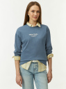 Футболка хлопковая с длинным рукавом oodji для Женщины (синий), 14208013-4/51714/7512P