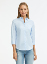 Рубашка с нагрудным карманом и рукавом 3/4 oodji для Женщины (синий), 13K01005B/42083/7501N