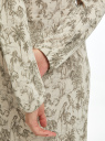 Платье макси с V-образным вырезом oodji для женщины (бежевый), 14001264/50509/3337F