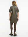 Платье с коротким рукавом из искусственной кожи oodji для Женщины (зеленый), 18L11007/50427/6800N
