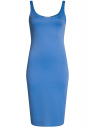 Платье трикотажное на тонких бретелях oodji для Женщины (синий), 14015007-4B/45456/7500N