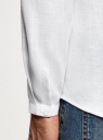 Рубашка льняная без воротника oodji для мужчины (белый), 3B320002M/21155N/1000N