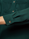Блузка шифоновая в стиле милитари oodji для Женщины (зеленый), 11411062/43291/6E00N