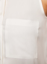 Топ вискозный с нагрудным карманом oodji для женщины (белый), 11411108B/45470/1200N