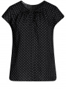 Блузка свободного силуэта с бантом oodji для Женщины (черный), 11411154/24681/2912Q