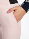 Брюки укороченные на эластичном поясе oodji для женщины (розовый), 11706203-2/35669/4000N