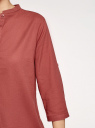 Рубашка хлопковая с воротником-стойкой oodji для женщины (красный), 23L12001B/45608/4901N