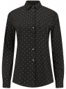 Блузка прямого силуэта с нагрудным карманом oodji для Женщина (черный), 11411134-1B/46123/2912D