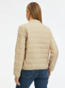 Куртка стеганая на молнии oodji для женщины (бежевый), 18303013/50223/3312B