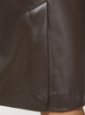 Юбка миди из искусственной кожи oodji для женщины (коричневый), 18H01027B/45059/3900N