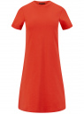 Платье трикотажное свободного силуэта oodji для Женщина (красный), 14000162B/47481/4500N