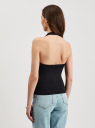 Топ-халтер трикотажный oodji для Женщины (черный), 24315014/45297/2900N