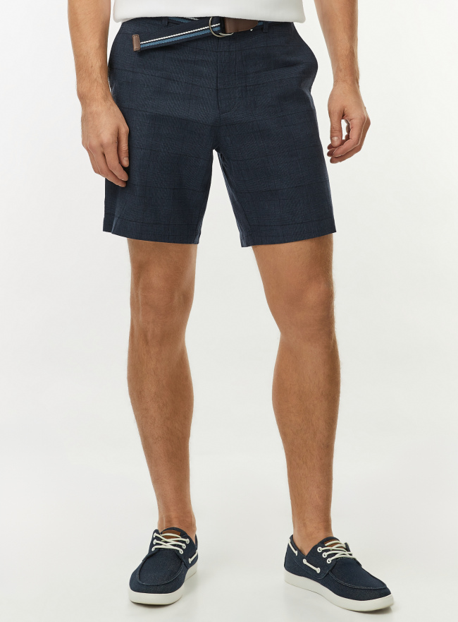 Шорты из смесового льна oodji для Мужчины (синий) Шорты из смесового льна oodji для Мужчины (синий), 2L600001M/51349/7579C