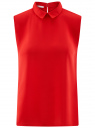 Топ базовый из струящейся ткани oodji для женщины (красный), 14911006B/43414/4501N