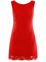 Платье из кружева без рукавов oodji для женщины (красный), 11905022-2/42984/4500N