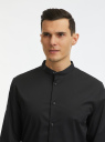 Рубашка приталенная с воротником-стойкой oodji для мужчины (черный), 3B140004M/34146N/2900N