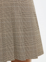 Юбка мини со складками oodji для женщины (бежевый), 11606046-1/50485/3337C