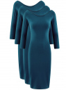 Комплект платьев с вырезом-лодочкой (3 штуки) oodji для женщины (синий), 14017001T3/47420/7901N