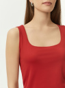 Топ из эластичной ткани на широких бретелях oodji для Женщины (красный) Топ из эластичной ткани на широких бретелях oodji для Женщины (красный), 24315002-3B/45297/4502N