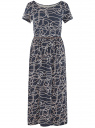 Платье приталенного силуэта с поясом oodji для женщины (синий), 14001232/49253/7912O
