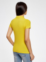Поло из ткани пике с вышивкой oodji для Женщина (желтый), 19301001-5/46161/5100P