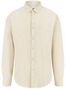Рубашка из смесового льна с длинным рукавом oodji для мужчины (бежевый), 3L330009M-1/50932N/3300N