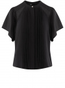 Блузка с короткими рукавами и плиссировкой oodji для женщины (черный), 11414012/35271/2900N