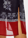 Платье шифоновое с платочным принтом oodji для женщины (синий), 21900320/42840/7931E