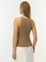 Топ вязаный с люрексом oodji для Женщины (бежевый) Топ вязаный с люрексом oodji для Женщины (бежевый), 63312072/52580/3500X