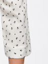 Блузка вискозная с регулировкой длины рукава oodji для женщины (слоновая кость), 11403225-3B/26346/3029G