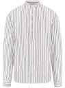 Рубашка с воротником-стойкой из смесового льна oodji для Мужчина (белый), 3L300000M-2/50932N/1066S