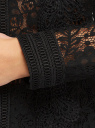 Блузка приталенная кружевная oodji для Женщина (черный), 11401283/49628/2900L