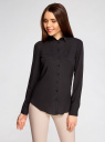 Блузка с нагрудными карманами и регулировкой длины рукава oodji для Женщины (черный), 11400355-3B/14897/2900N