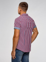 Рубашка клетчатая с отворотами на рукавах oodji для мужчины (красный), 3L410119M/34319N/4579C