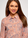 Блузка базовая из вискозы oodji для женщины (розовый), 11411136B/26346/5420E